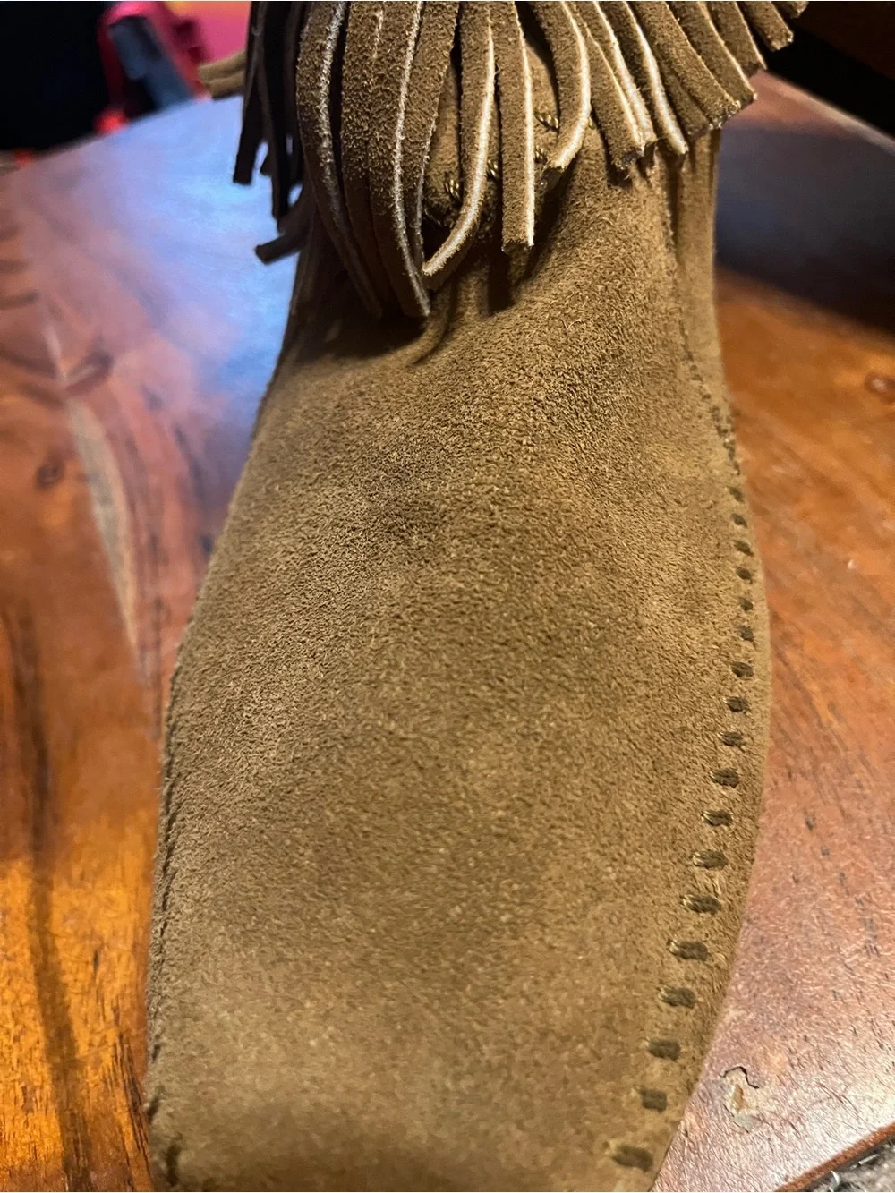 Fringe moccasins Suede Ankle Boots - Tan